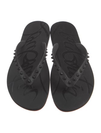 Christian Louboutin Rubber Studded Accents Flip Flops