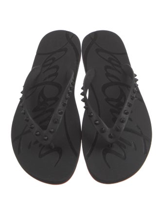 Christian Louboutin Rubber Studded Accents Flip Flops