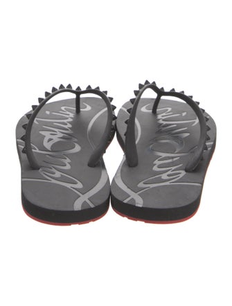 Christian Louboutin Rubber Studded Accents Flip Flops