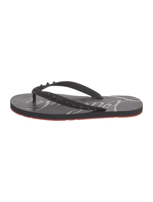 Christian Louboutin Rubber Studded Accents Flip Flops