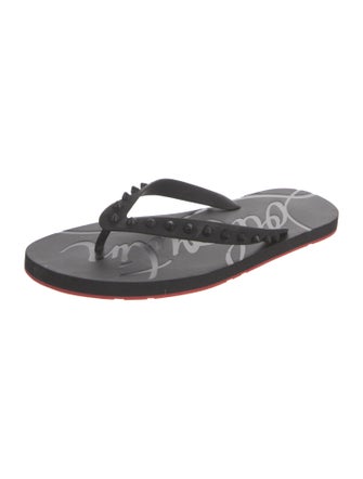 Christian Louboutin Rubber Studded Accents Flip Flops