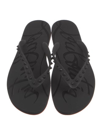 Christian Louboutin Rubber Studded Accents Flip Flops