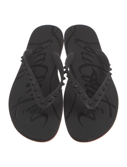 Christian Louboutin Rubber Studded Accents Flip Flops