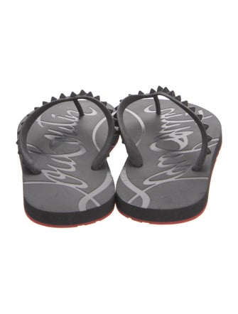 Christian Louboutin Rubber Studded Accents Flip Flops