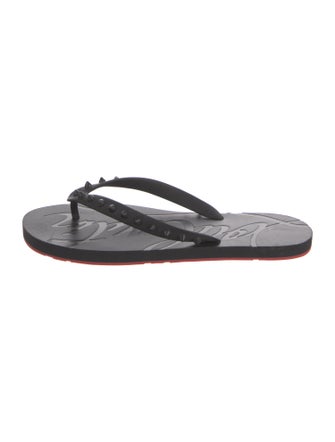 Christian Louboutin Rubber Studded Accents Flip Flops