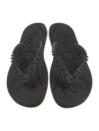 Christian Louboutin Rubber Studded Accents Flip Flops