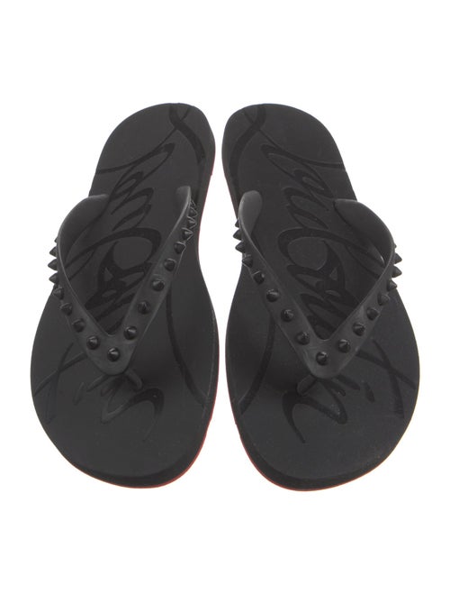 Christian Louboutin Rubber Studded Accents Flip Flops
