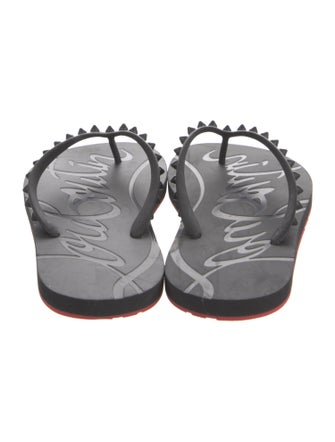 Christian Louboutin Rubber Studded Accents Flip Flops
