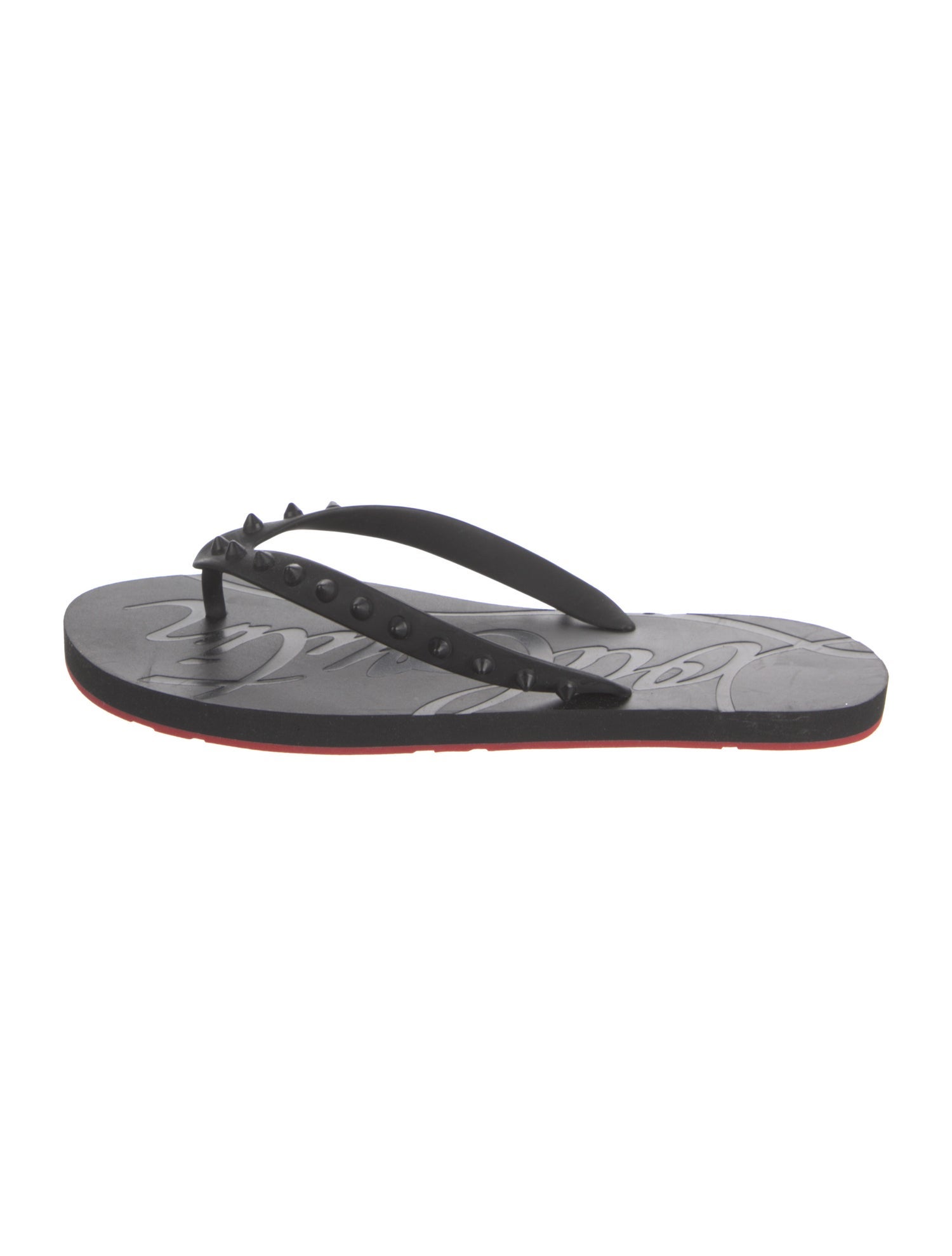 Christian Louboutin Rubber Studded Accents Flip Flops