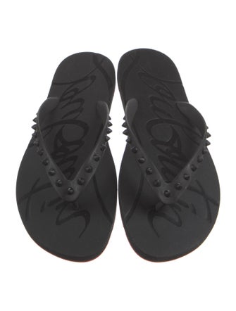 Christian Louboutin Rubber Studded Accents Flip Flops