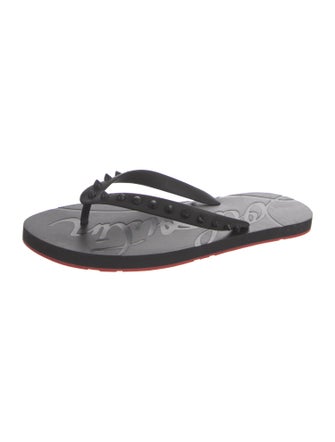 Christian Louboutin Rubber Studded Accents Flip Flops
