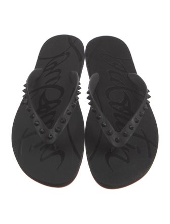 Christian Louboutin Rubber Studded Accents Flip Flops