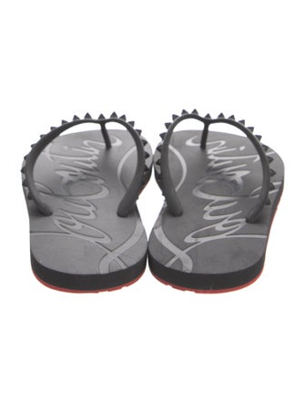 Christian Louboutin Rubber Studded Accents Flip Flops