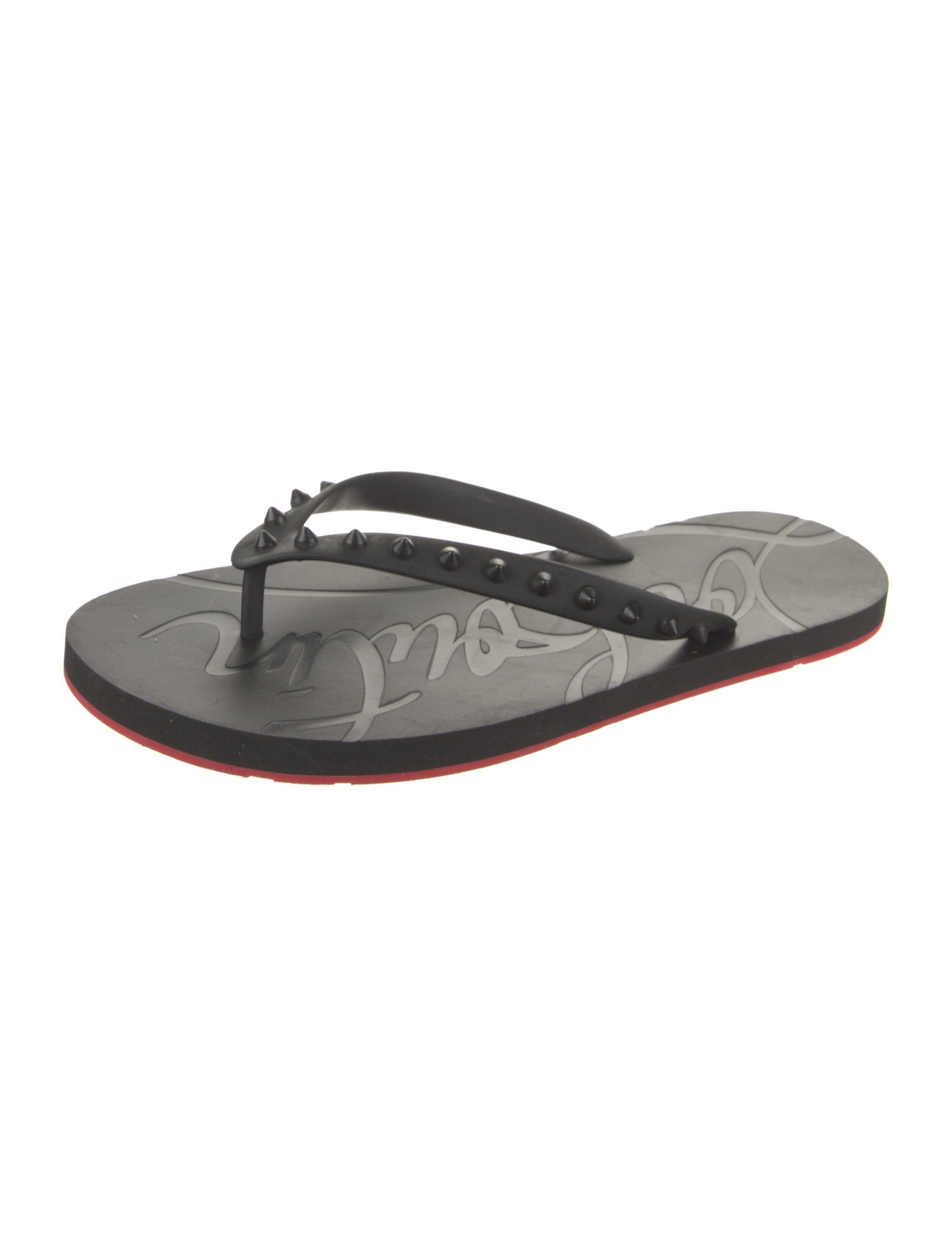 Christian Louboutin Rubber Studded Accents Flip Flops