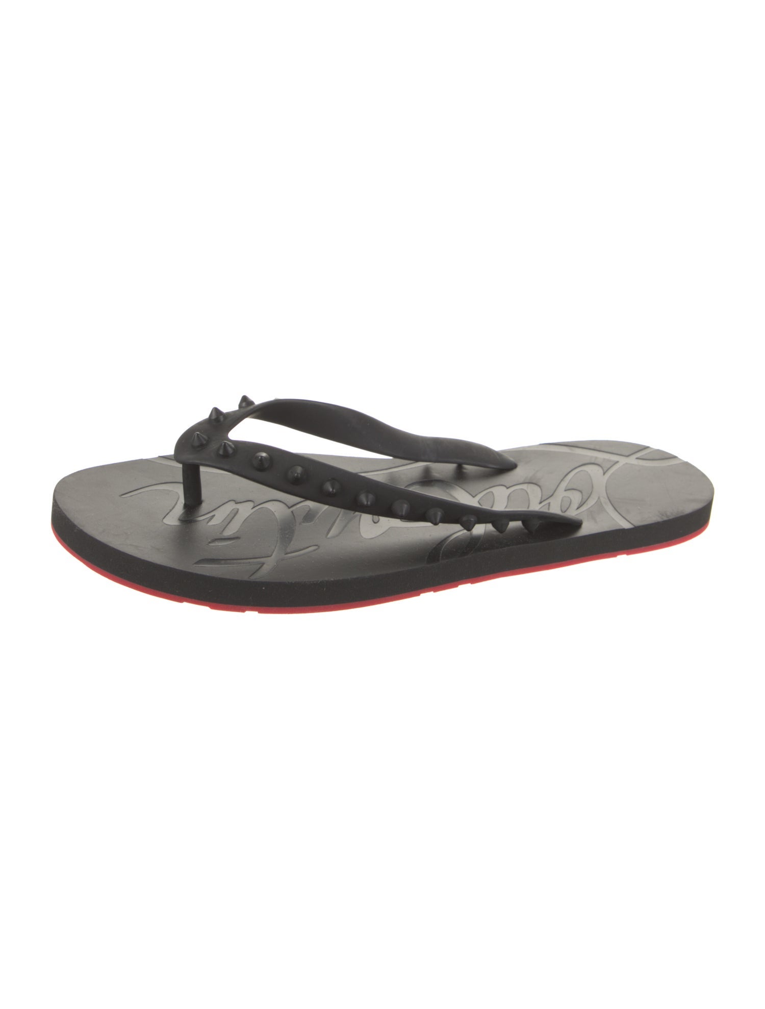 Christian Louboutin Rubber Studded Accents Flip Flops