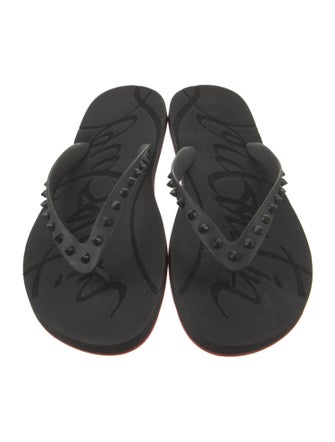Christian Louboutin Rubber Studded Accents Flip Flops