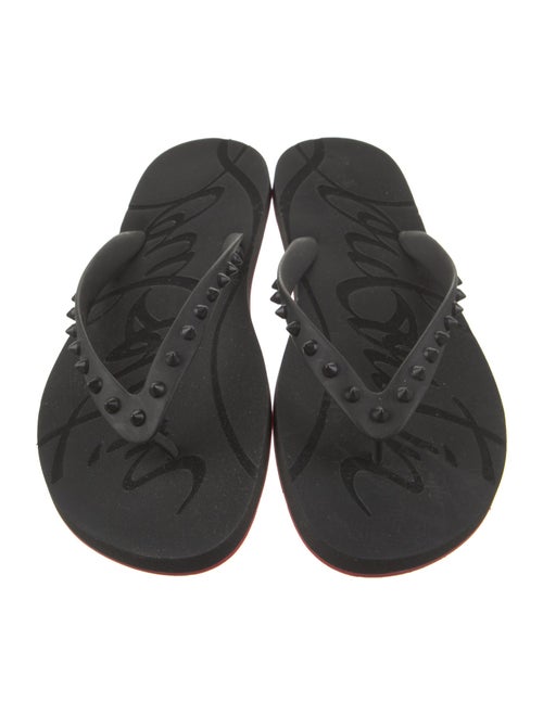 Christian Louboutin Rubber Studded Accents Flip Flops