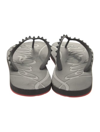 Christian Louboutin Rubber Studded Accents Flip Flops