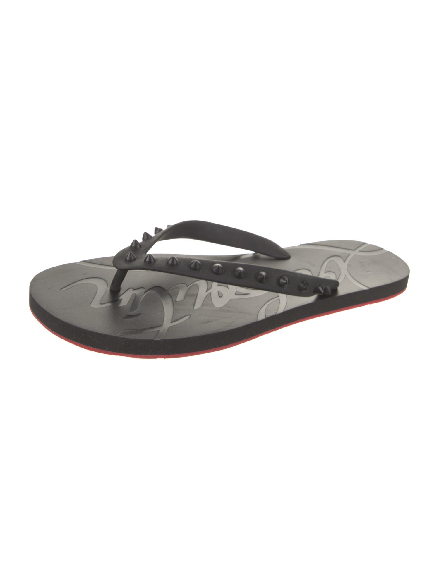 Christian Louboutin Rubber Studded Accents Flip Flops