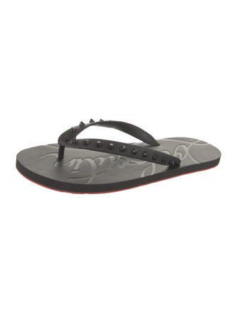 Christian Louboutin Rubber Studded Accents Flip Flops