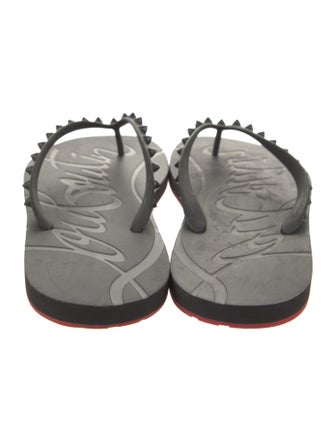 Christian Louboutin Rubber Studded Accents Flip Flops