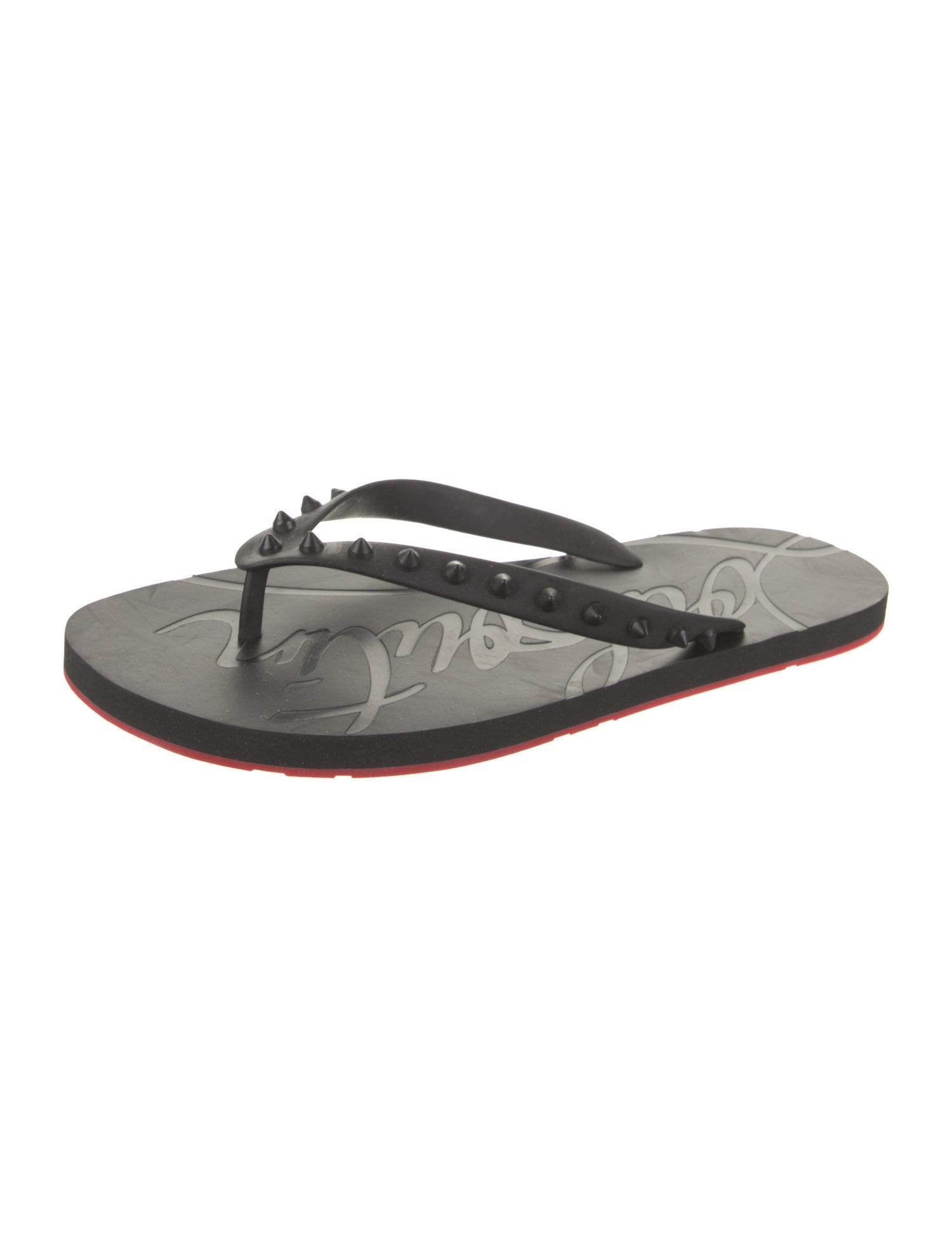 Christian Louboutin Rubber Studded Accents Flip Flops