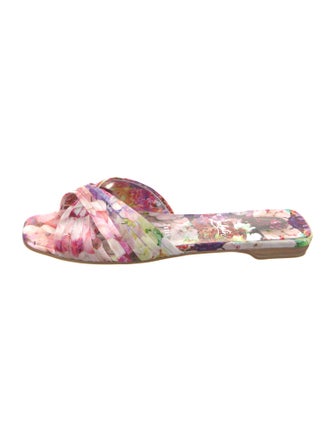 Christian Louboutin Satin Floral Print Slides