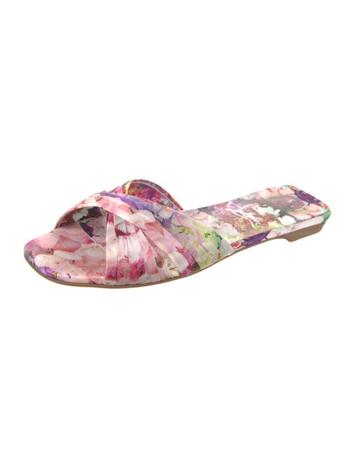 Christian Louboutin Satin Floral Print Slides