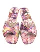 Christian Louboutin Satin Floral Print Slides