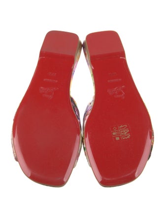 Christian Louboutin Satin Floral Print Slides