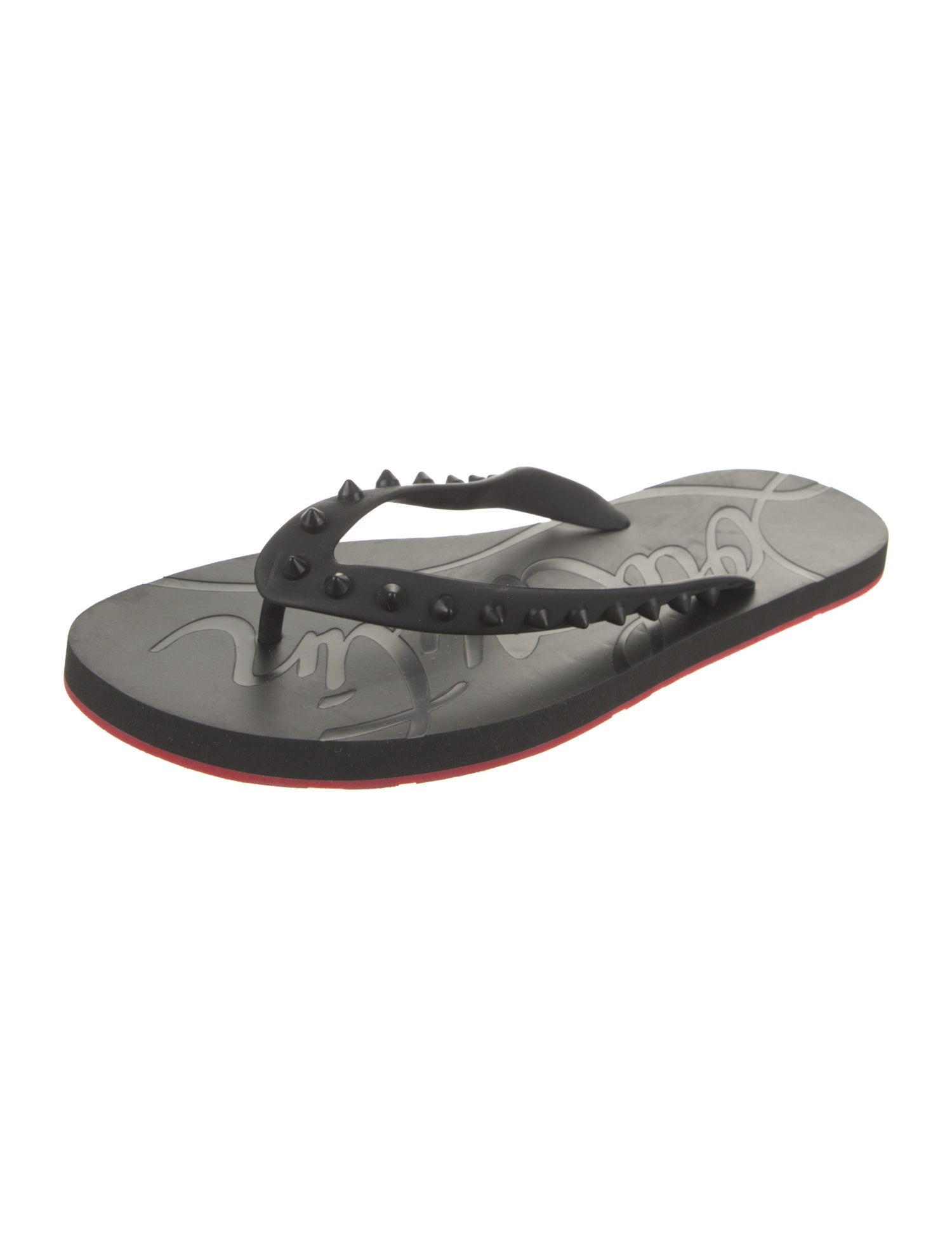 Christian Louboutin Rubber Studded Accents Flip Flops