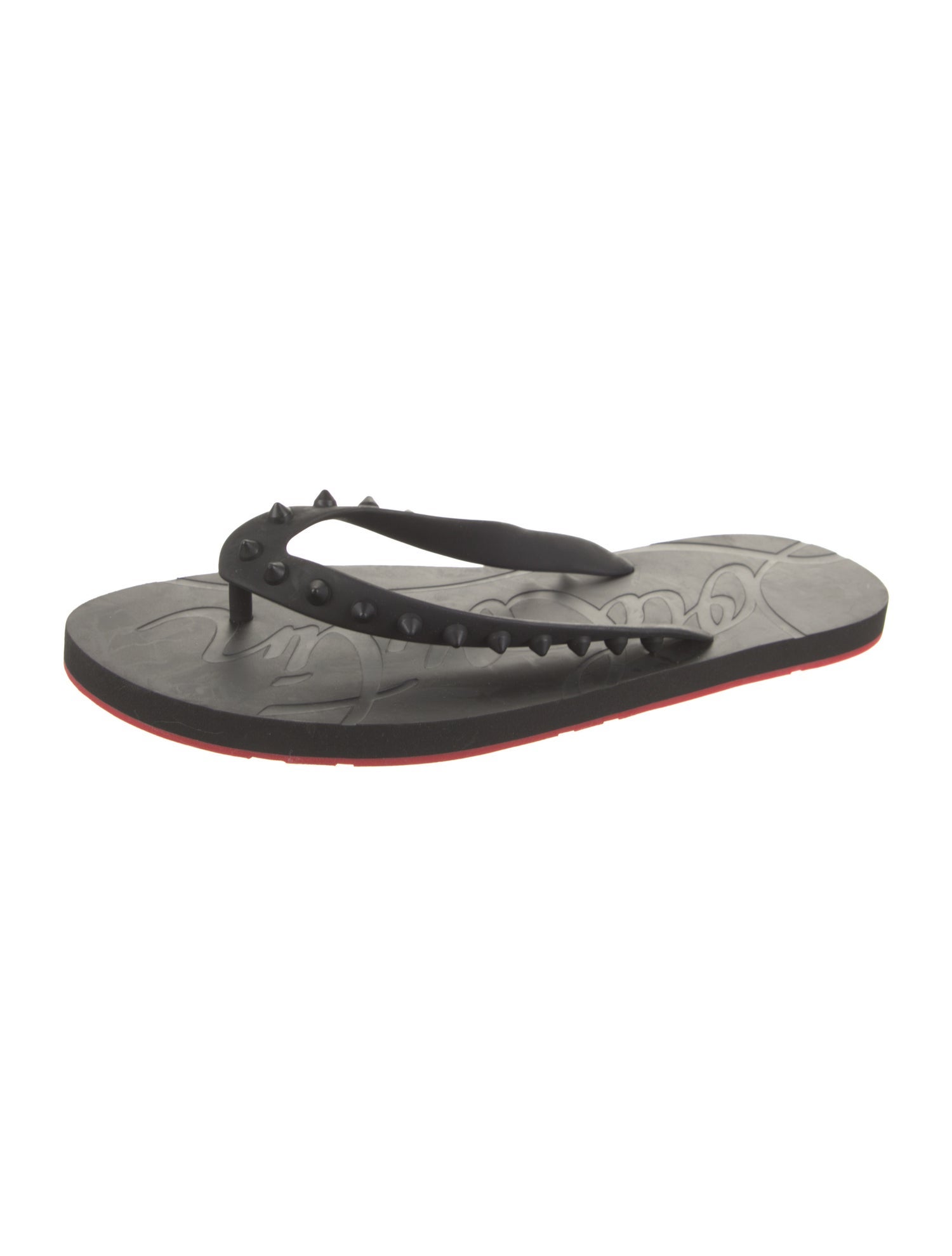 Christian Louboutin Rubber Studded Accents Flip Flops