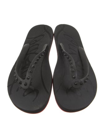 Christian Louboutin Rubber Studded Accents Flip Flops