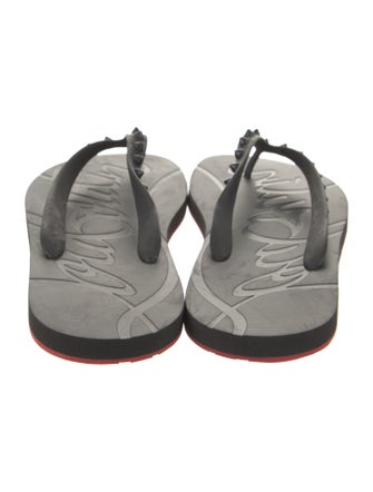 Christian Louboutin Rubber Studded Accents Flip Flops