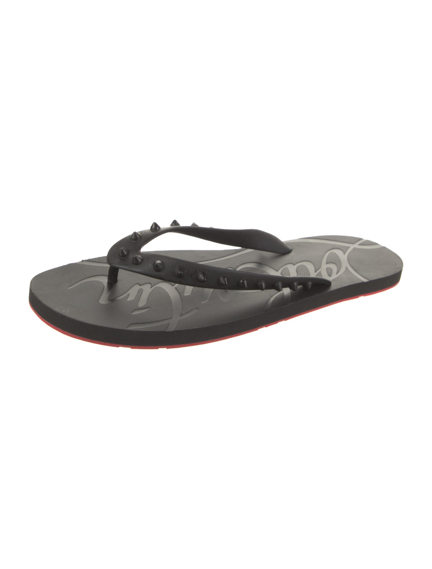 Christian Louboutin Rubber Studded Accents Flip Flops