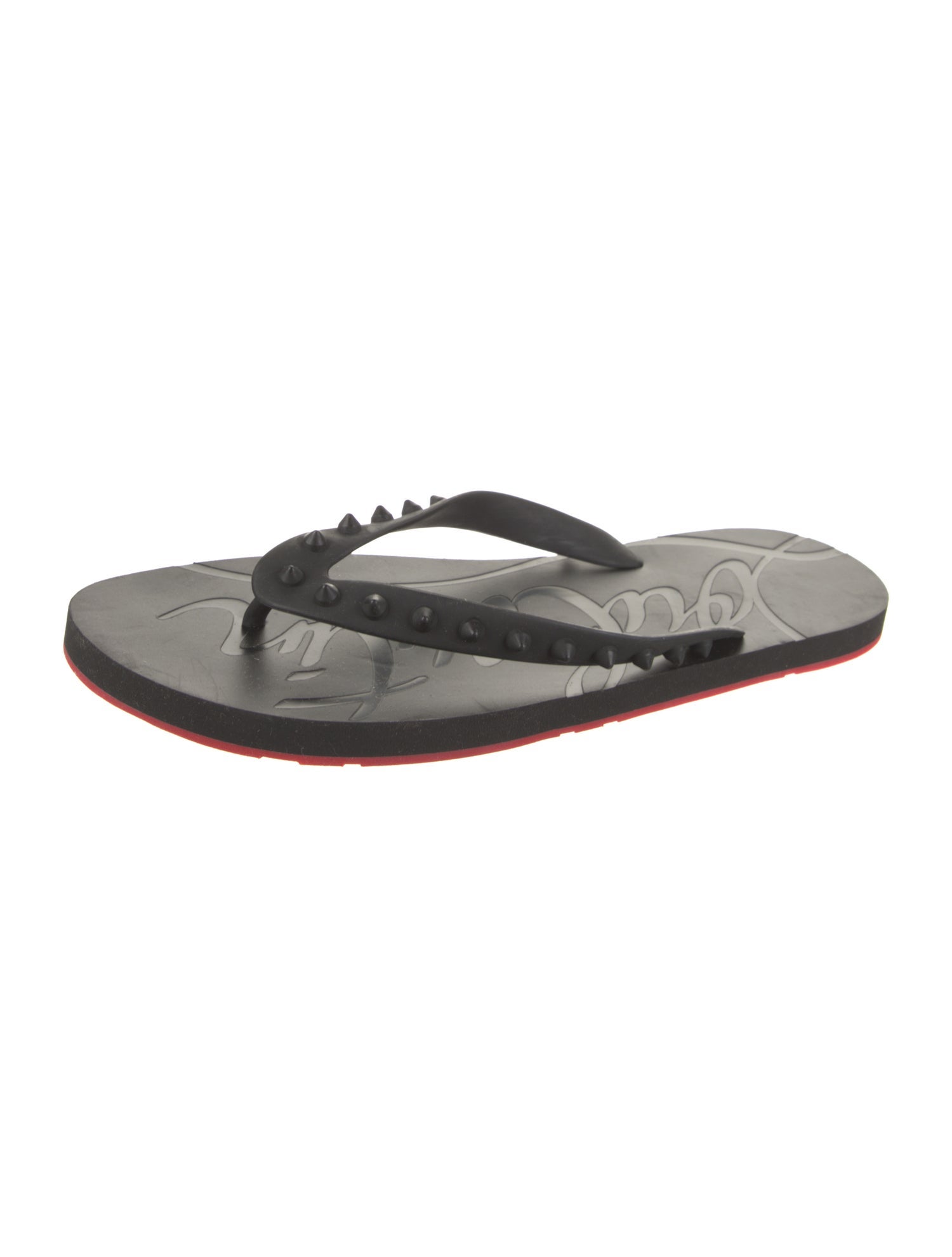 Christian Louboutin Rubber Studded Accents Flip Flops
