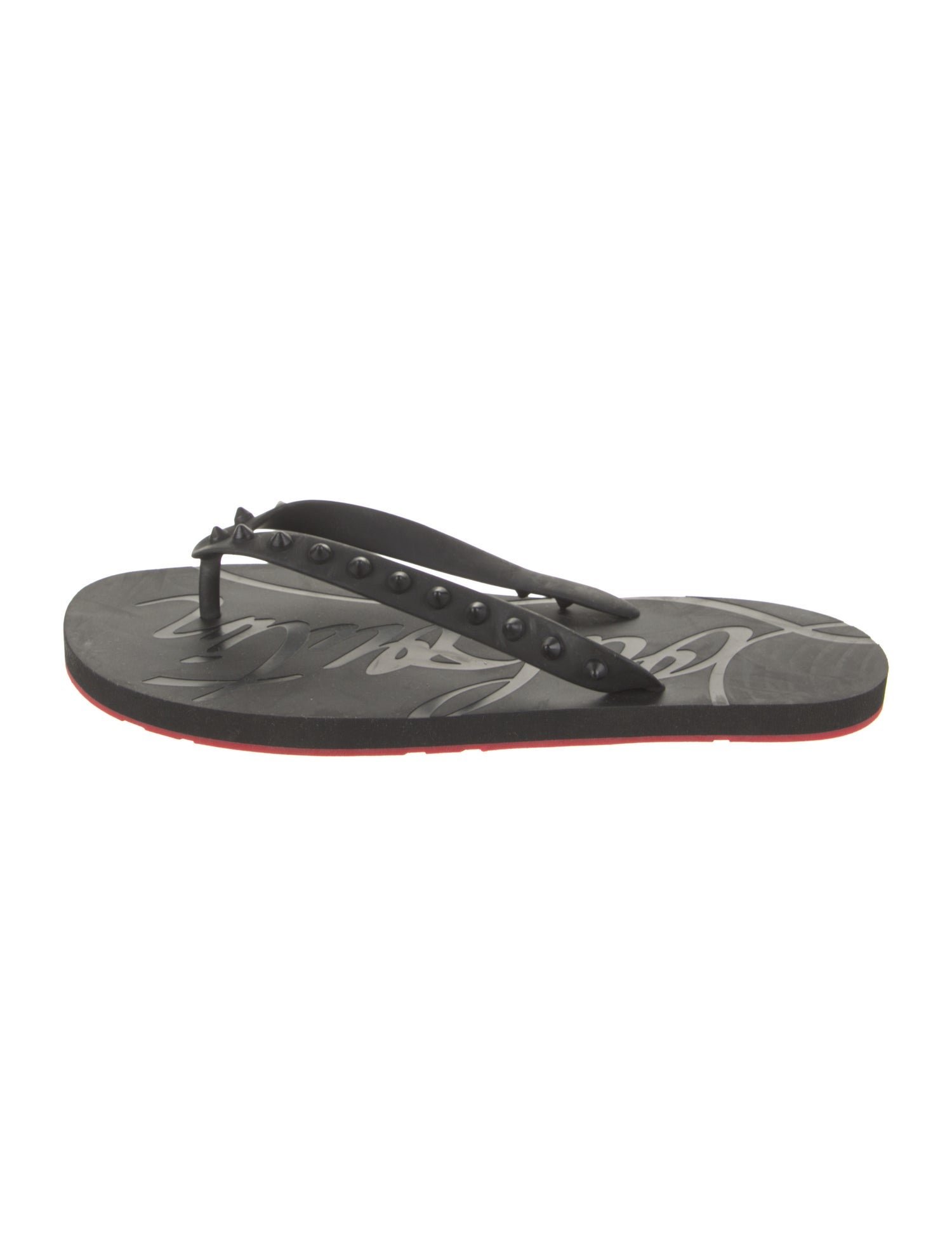 Christian Louboutin Rubber Studded Accents Flip Flops