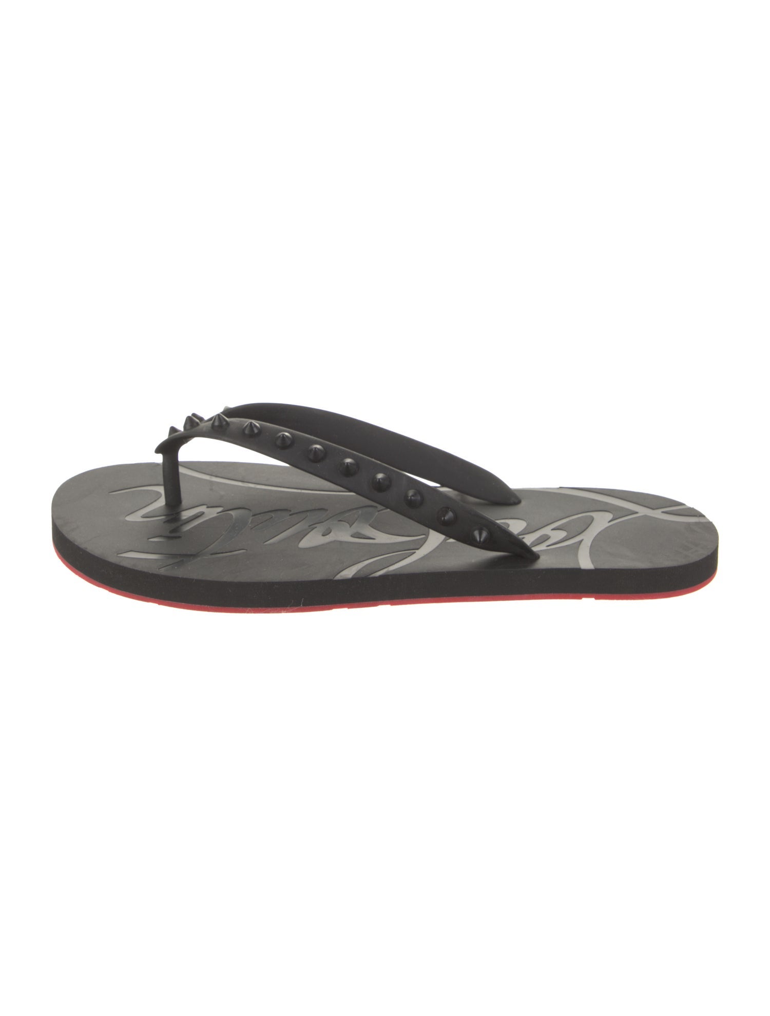 Christian Louboutin Rubber Studded Accents Flip Flops