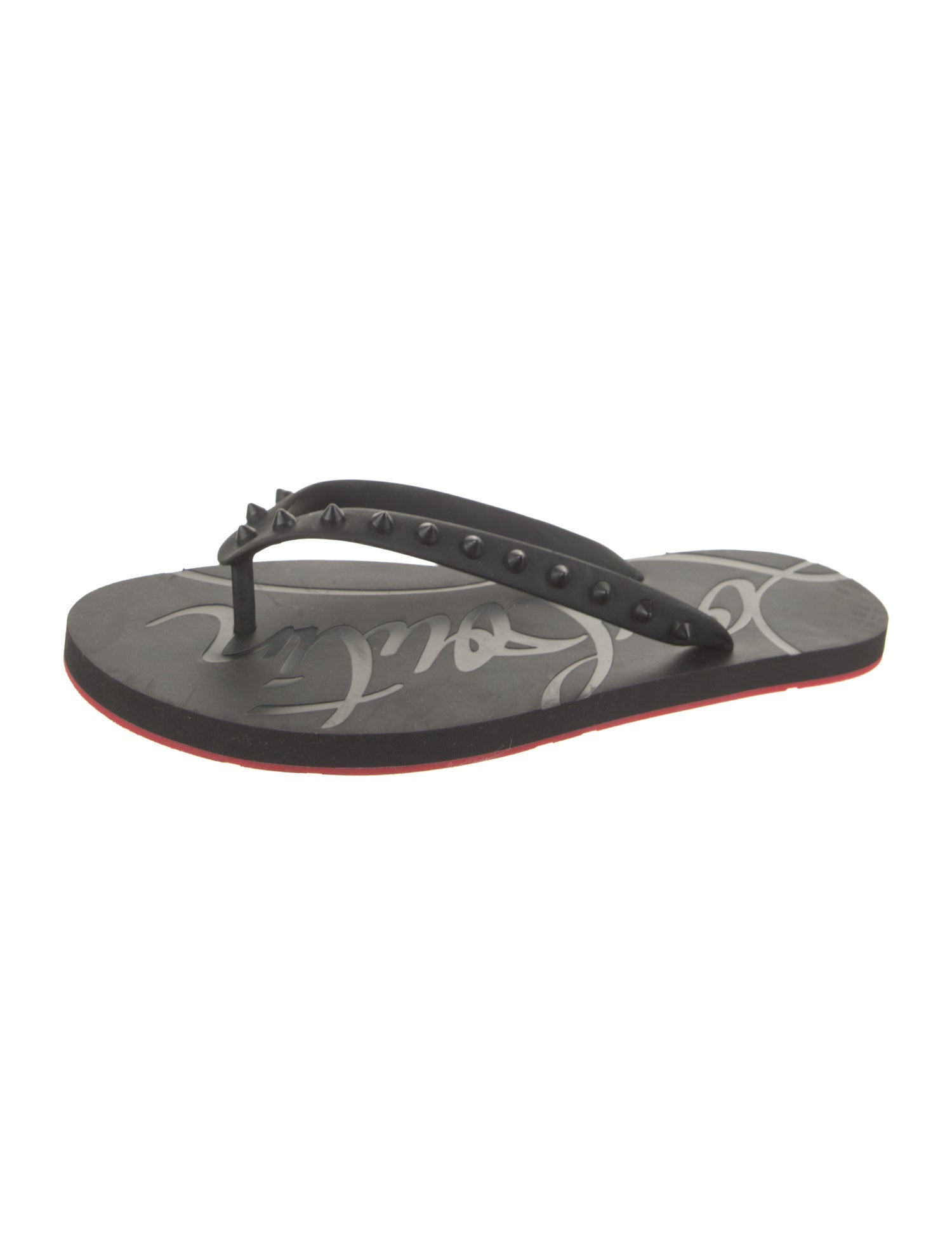 Christian Louboutin Rubber Studded Accents Flip Flops