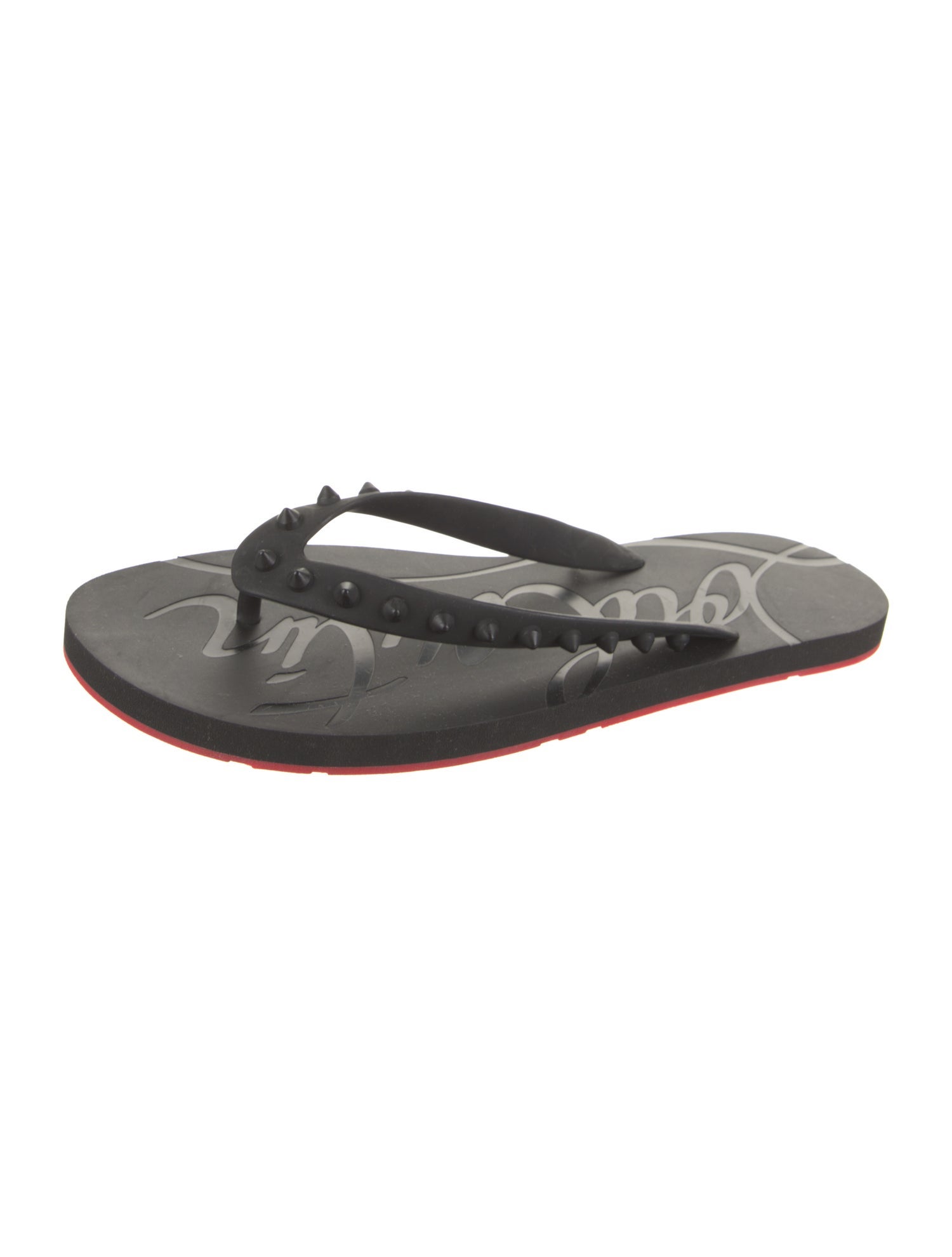 Christian Louboutin Rubber Studded Accents Flip Flops