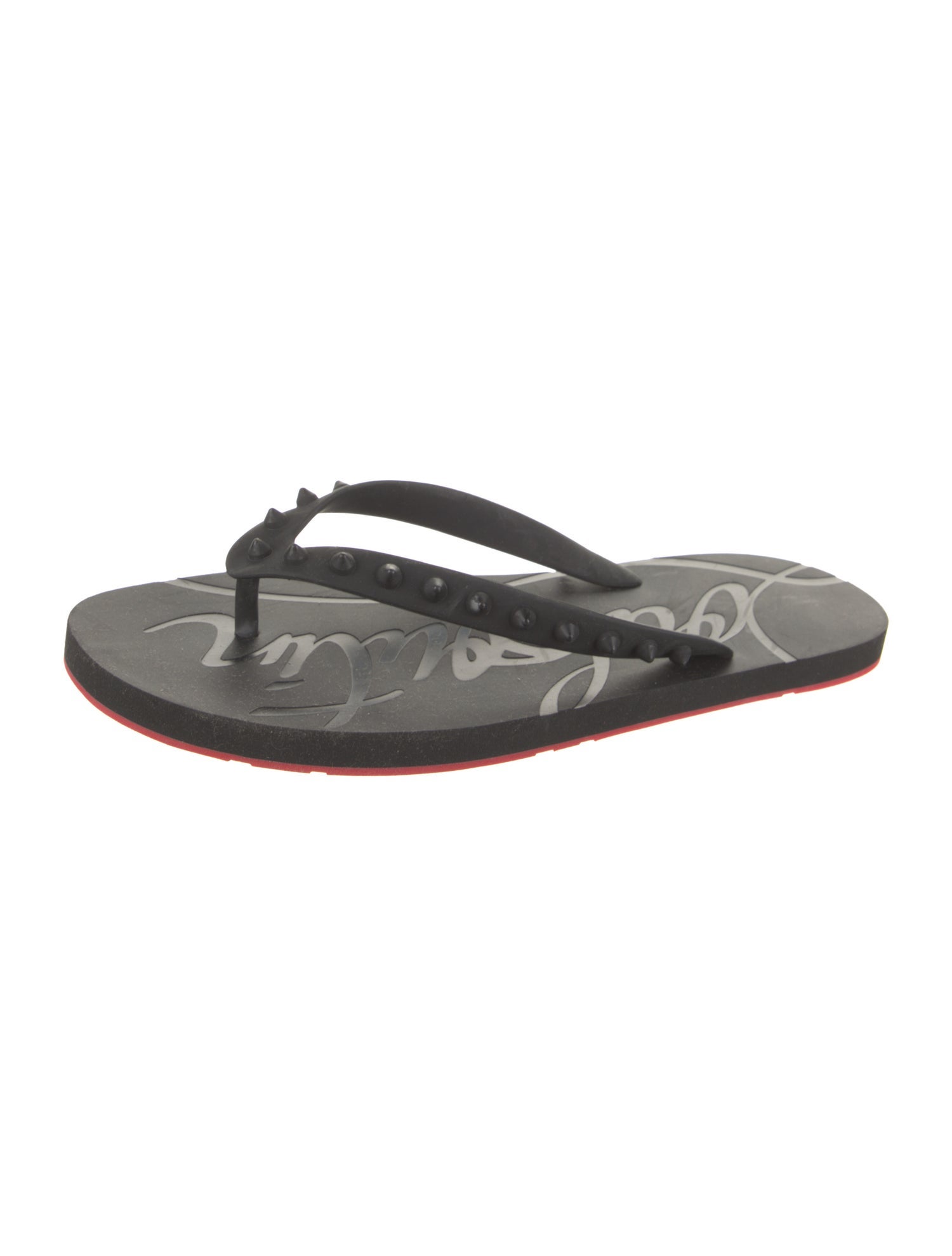 Christian Louboutin Rubber Studded Accents Flip Flops