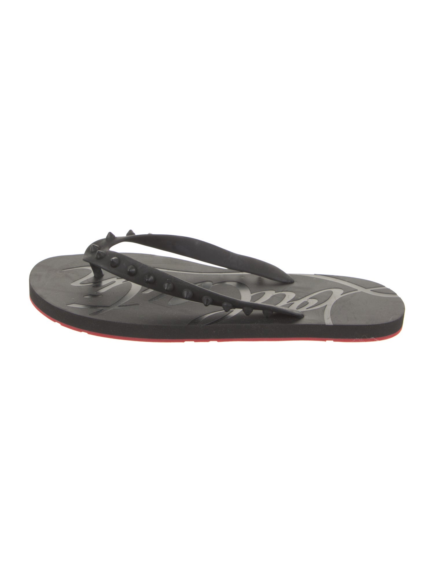 Christian Louboutin Rubber Studded Accents Flip Flops