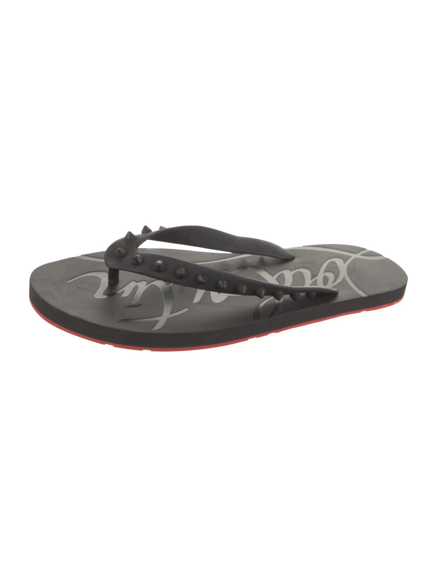Christian Louboutin Rubber Studded Accents Flip Flops