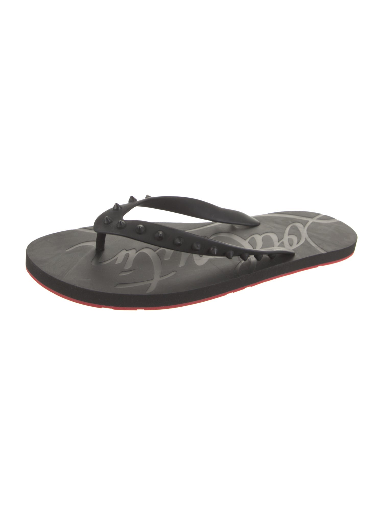 Christian Louboutin Rubber Studded Accents Flip Flops