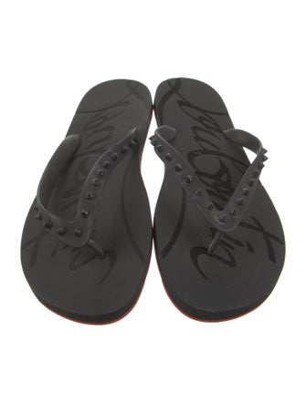 Christian Louboutin Rubber Studded Accents Flip Flops