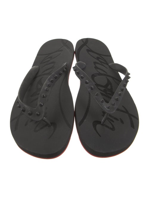 Christian Louboutin Rubber Studded Accents Flip Flops