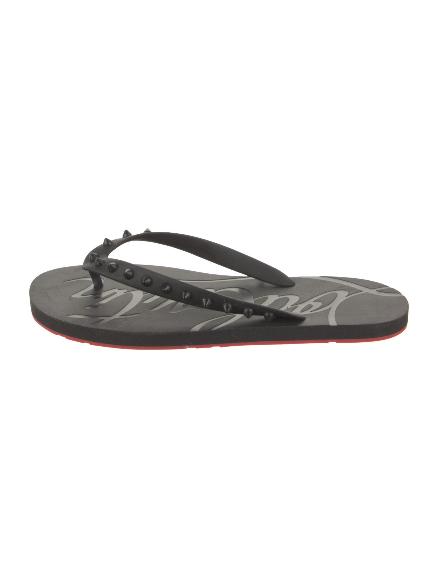 Christian Louboutin Rubber Studded Accents Flip Flops