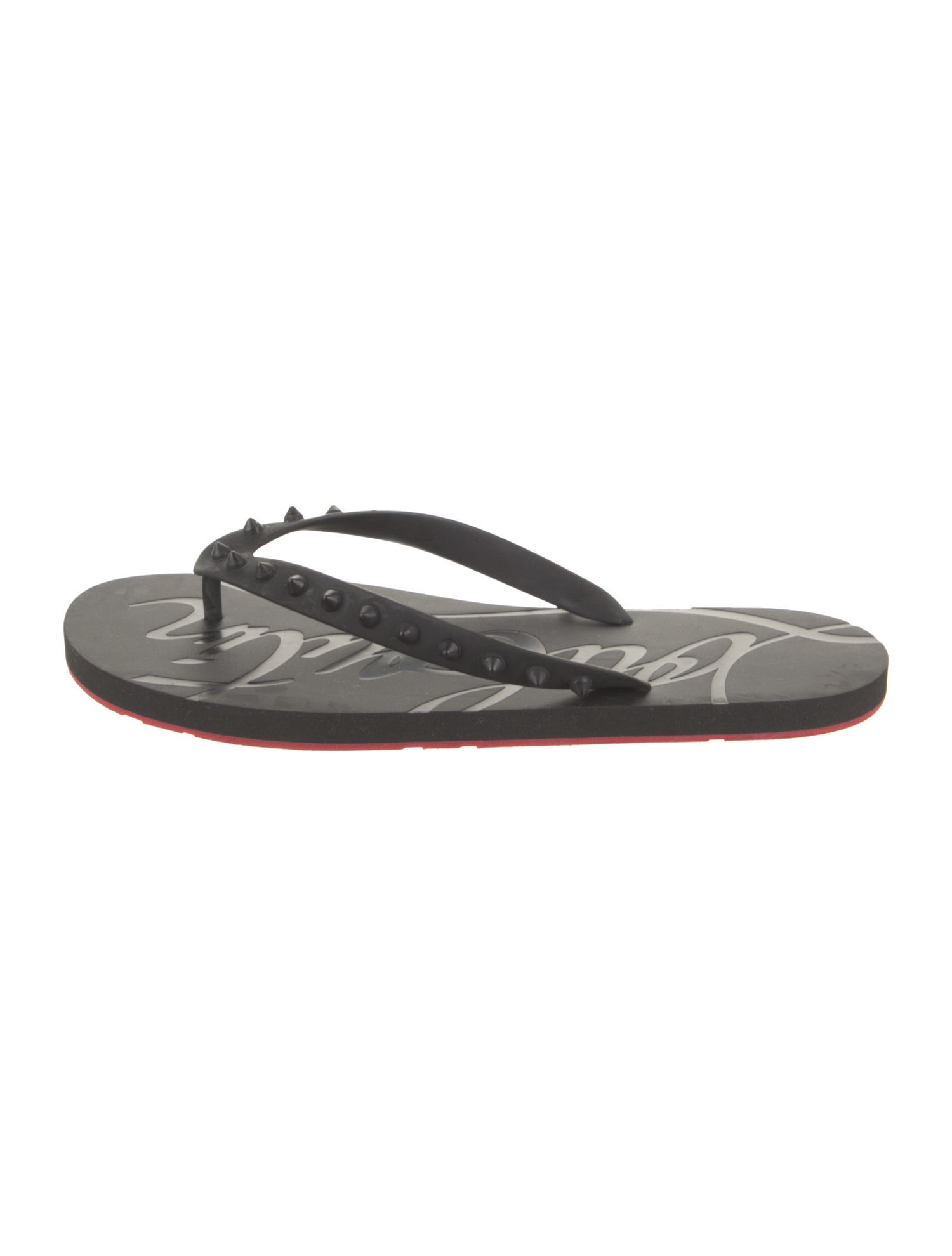Christian Louboutin Rubber Studded Accents Flip Flops