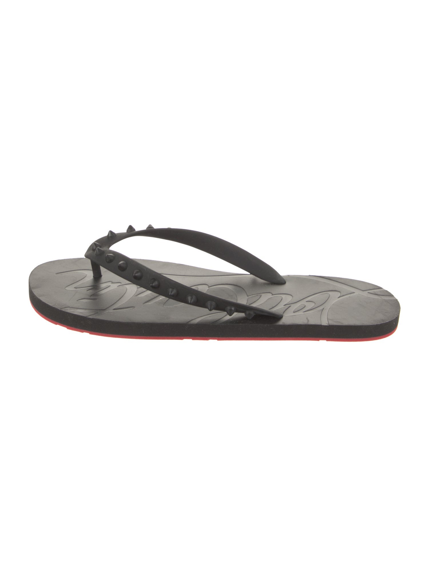 Christian Louboutin Rubber Studded Accents Flip Flops