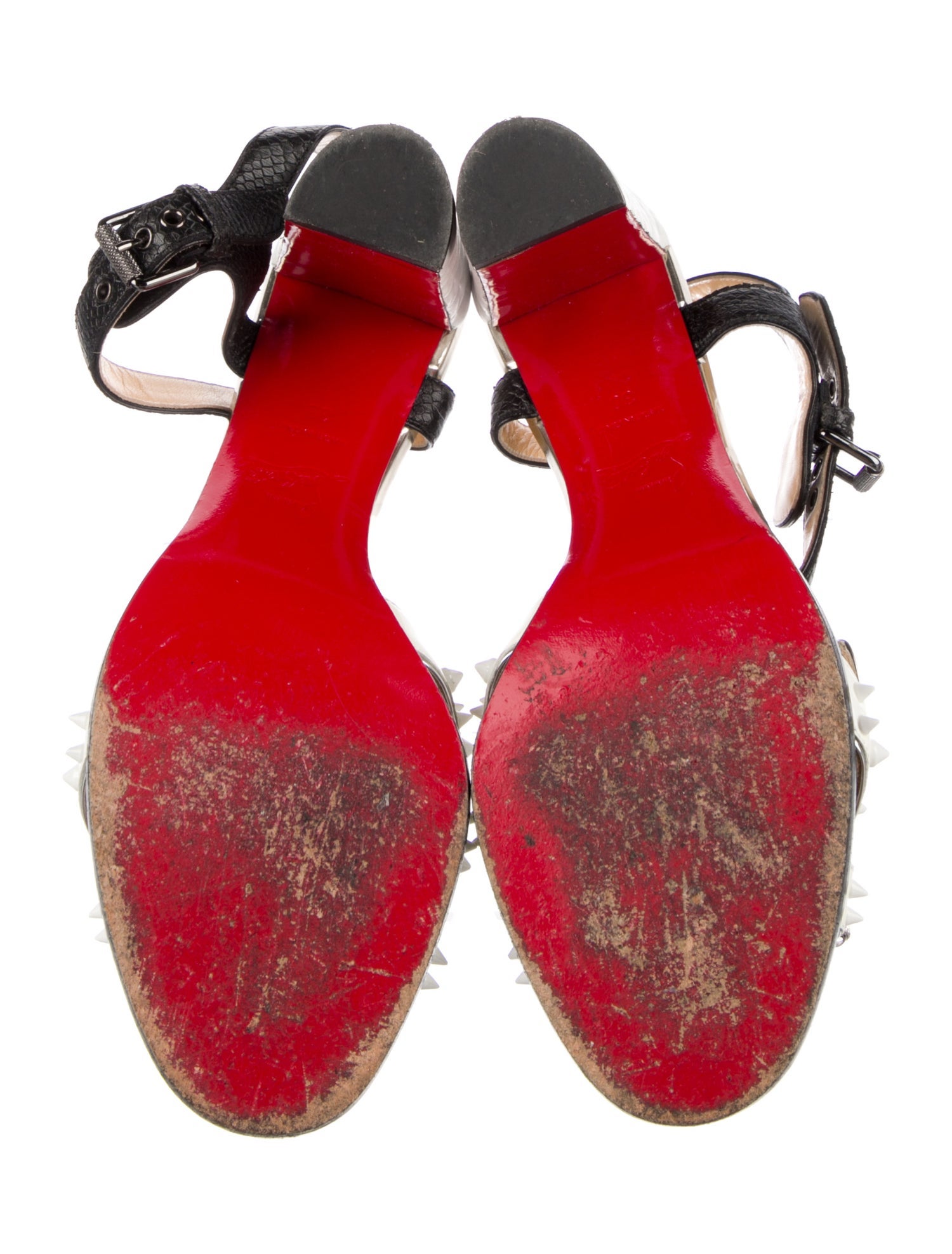 Christian Louboutin Spike Accents Leather Sandals